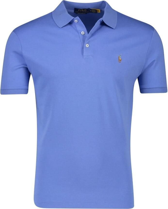 Ralph Lauren Blauw Poloshirt met korte mouwen Custom Slim Fit Blue Heren