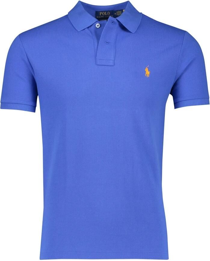 Polo Ralph Lauren Blauw Polo Shirt met Logo Borduursel Blue Heren