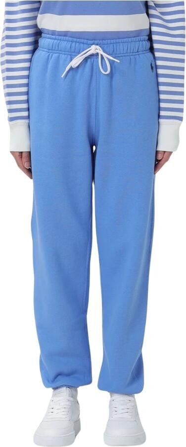 Polo Ralph Lauren Casual Blauw Katoen Polyester Atletische Broek Blue Dames
