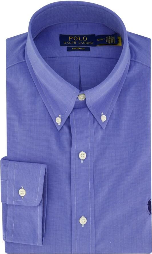 POLO Ralph Lauren slim fit overhemd met logo blue end on end - Foto 3