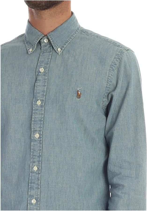 Polo Ralph Lauren Blauw Slim-Fit Overhemd met Pony Borduursel Blue Heren - Foto 10