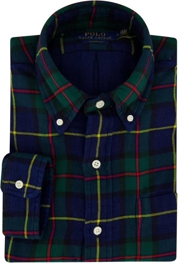 Polo Ralph Lauren Casual Geruite Katoenen Overhemd Donkerblauw Multicolor Heren