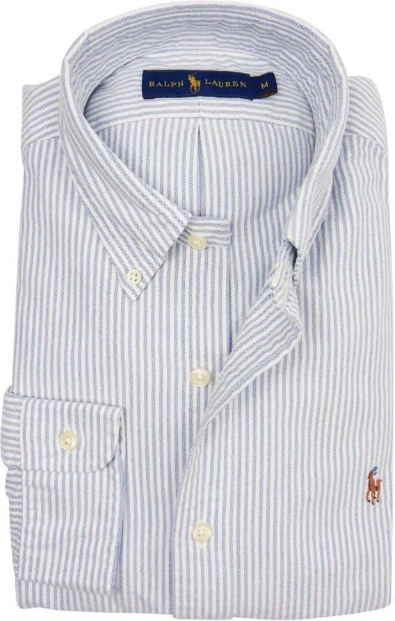 Polo Ralph Lauren Overhemd Lange Mouw CHEMISE AJUSTEE EN OXFORD COL BOUTONNE LOGO PONY PLAYER MULTICO - Foto 7