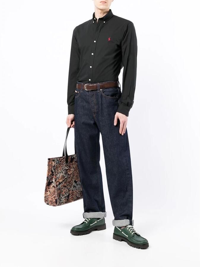 Polo Ralph Lauren Overhemd Lange Mouw CHEMISE DROITE CUSTOM EN OXFORD LEGER - Foto 8