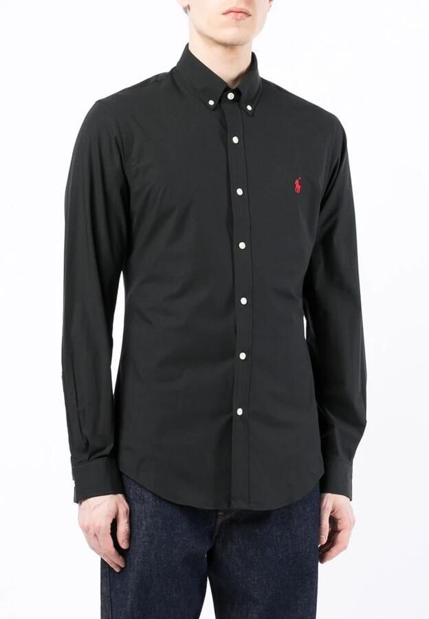 Polo Ralph Lauren Overhemd Lange Mouw CHEMISE DROITE CUSTOM EN OXFORD LEGER - Foto 5