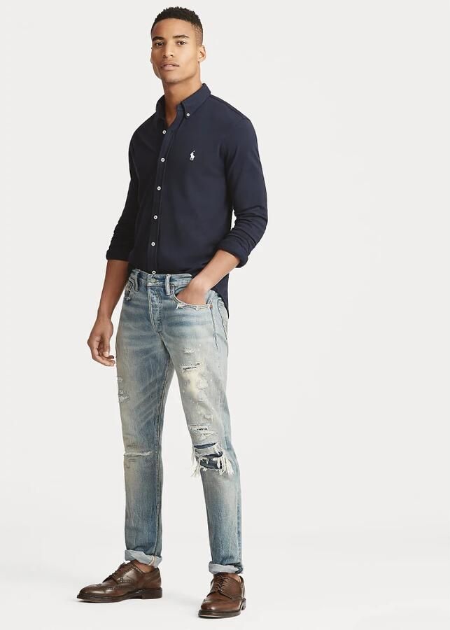 Polo Ralph Lauren Overhemd Lange Mouw CHEMISE AJUSTEE COL BOUTONNE EN POLO FEATHERWEIGHT LOGO PONY PLA - Foto 8