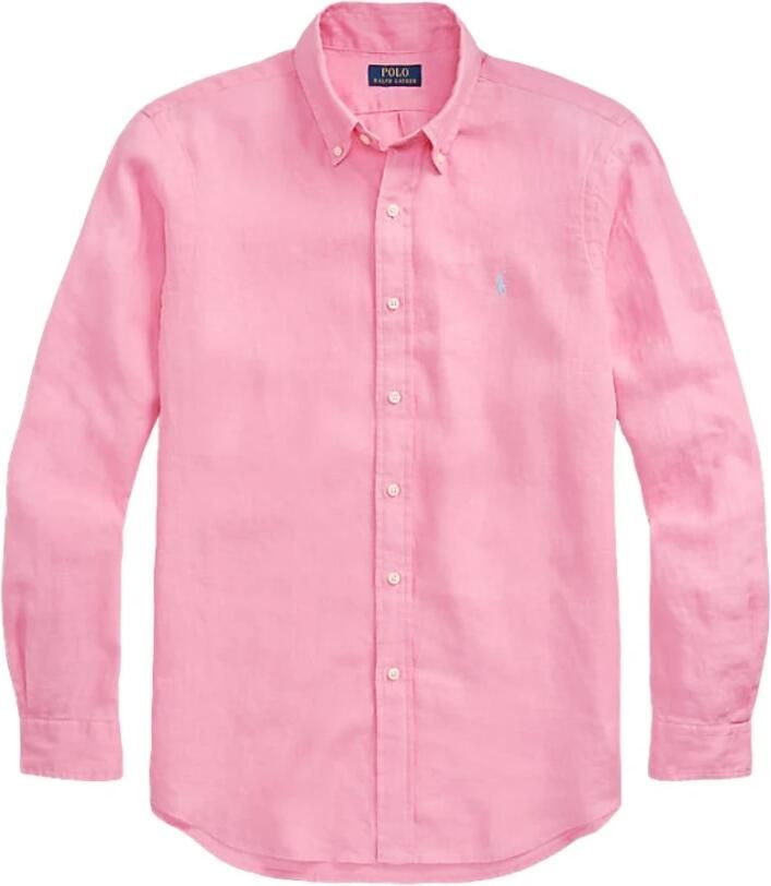 Polo Ralph Lauren Linnen Shirt met Logo Borduurwerk Green Heren - Foto 3