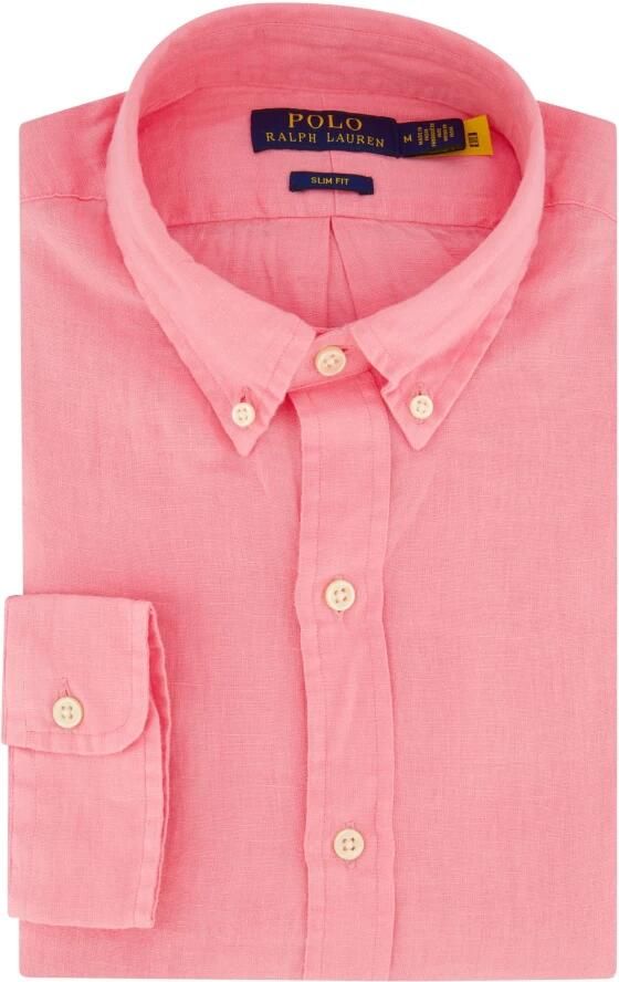 Polo Ralph Lauren Linnen Shirt met Logo Borduurwerk Green Heren - Foto 4