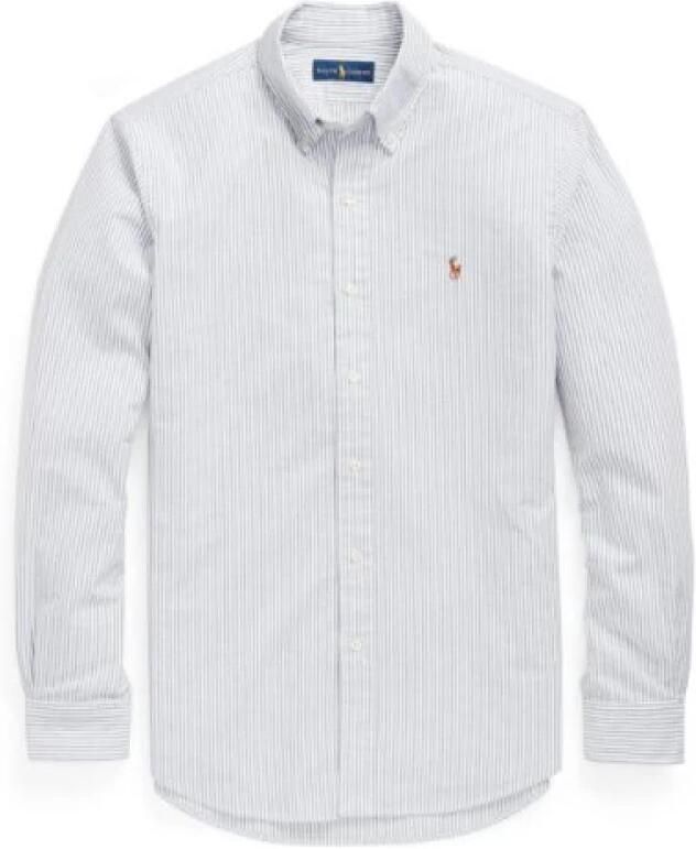 Ralph Lauren Slim Fit Blauw Wit Gestreept Oxford Overhemd voor Heren Blauw Heren - Foto 7