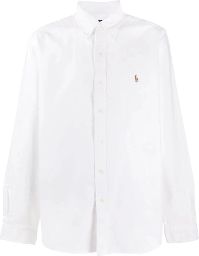Polo Ralph Lauren Overhemd Lange Mouw CHEMISE AJUSTEE EN OXFORD COL BOUTONNE LOGO PONY PLAYER MULTICO - Foto 7