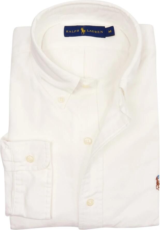 Polo Ralph Lauren Overhemd Lange Mouw CHEMISE AJUSTEE EN OXFORD COL BOUTONNE LOGO PONY PLAYER MULTICO - Foto 7