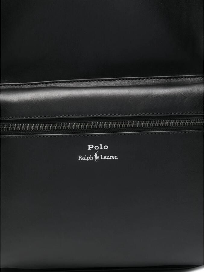 Polo Ralph Lauren Casual Zwarte Leren Rugzak Black Heren