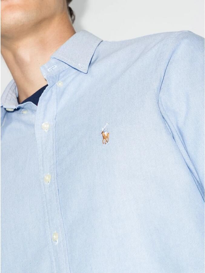 Ralph Lauren Blauwe Oxford Button Down Overhemd voor Heren Blue Heren - Foto 3