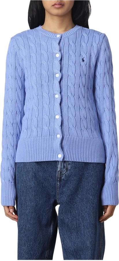 Polo Ralph Lauren Katoenen kabelgebreide cardigan met ronde hals Blue Dames - Foto 6