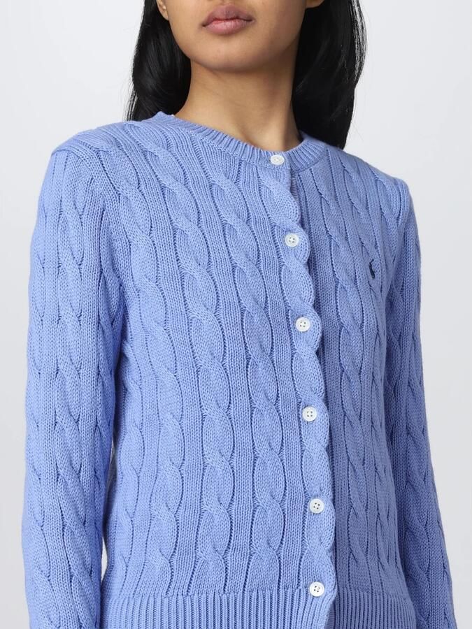 Polo Ralph Lauren Katoenen kabelgebreide cardigan met ronde hals Blue Dames - Foto 3