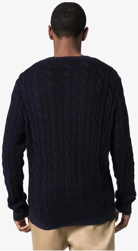 Polo Ralph Lauren Hunteravy Katoenen Trui met Geborduurd Pony Black Heren - Foto 5