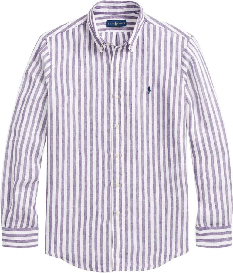 Polo Ralph Lauren Elegante Multicolor Linnen Lange Mouw Shirt Multicolor Heren