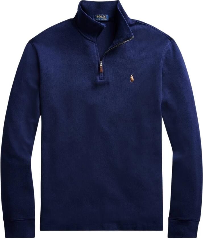 Polo Ralph Lauren Estate-Rib Quarter-Zip Pullover Sweater Blue Heren