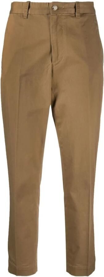 Polo Ralph Lauren Slim Fit Chino Broek met Hoge Taille Beige Dames - Foto 2