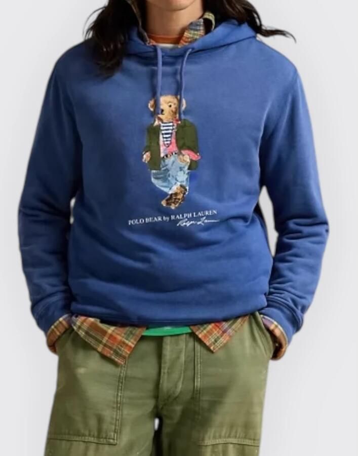 Polo Ralph Lauren Blauwe Beer Hoodie Sweatshirt Blue Heren