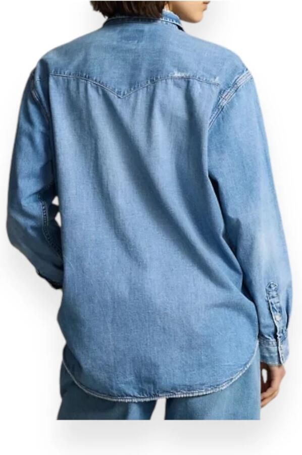 Polo Ralph Lauren Denim Oversized Shirt met Zakken Blue Dames - Foto 4