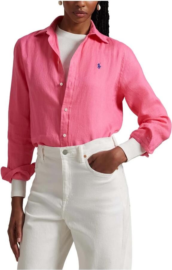 Polo Ralph Lauren Loose fit overhemdblouse van puur linnen met knoopsluiting - Foto 5