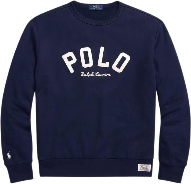 Polo Ralph Lauren Geborduurd Logo Sweatshirt met Vilt Applicaties Blue Heren