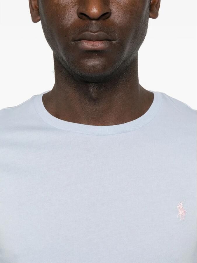 Polo Ralph Lauren Geborduurde Slim Fit Katoenen T-shirt Blue Heren