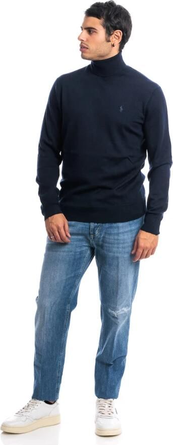 Ralph Lauren Blauwe wollen trui met hoge kraag en geborduurde pony Blue Heren - Foto 14