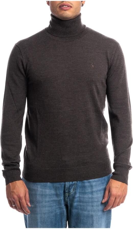 POLO Ralph Lauren fijngebreide wollen coltrui met logo brown heather - Foto 5