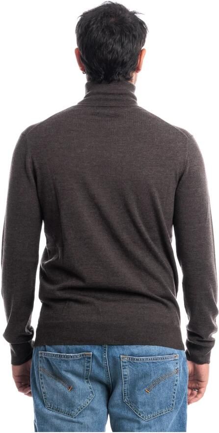 POLO Ralph Lauren fijngebreide wollen coltrui met logo brown heather - Foto 7