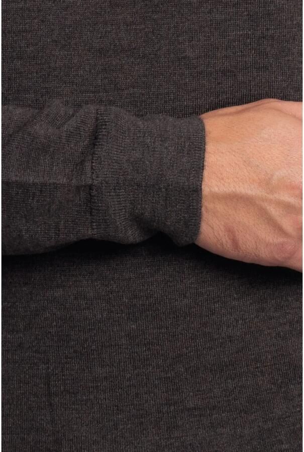 POLO Ralph Lauren fijngebreide wollen coltrui met logo brown heather - Foto 4