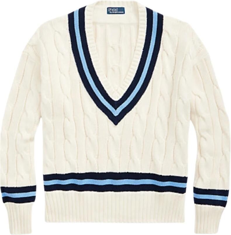 Polo Ralph Lauren Gedraaid Gebreide Trui voor Dames Wit Blauw Beige Dames - Foto 5