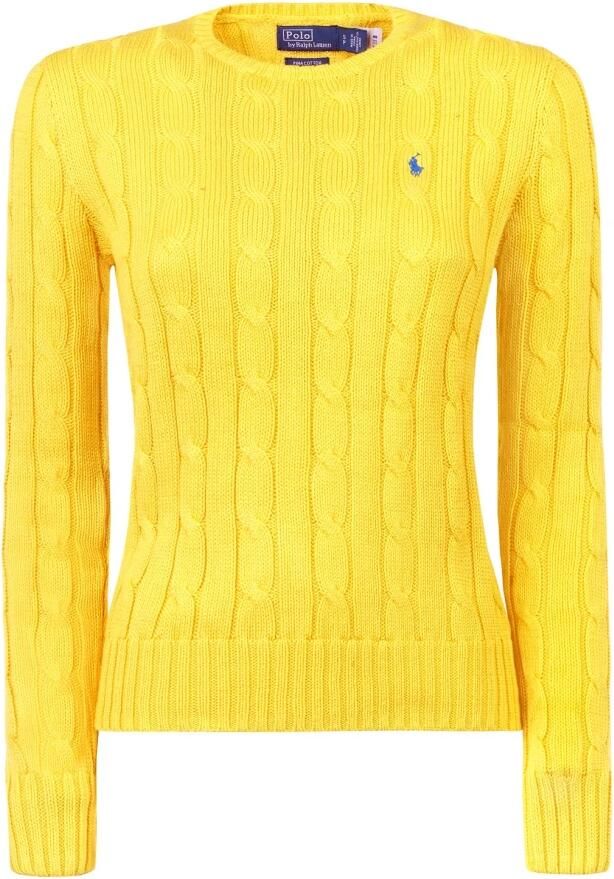 Polo Ralph Lauren Katoenen kabelgebreide trui met ronde hals Yellow Dames - Foto 2