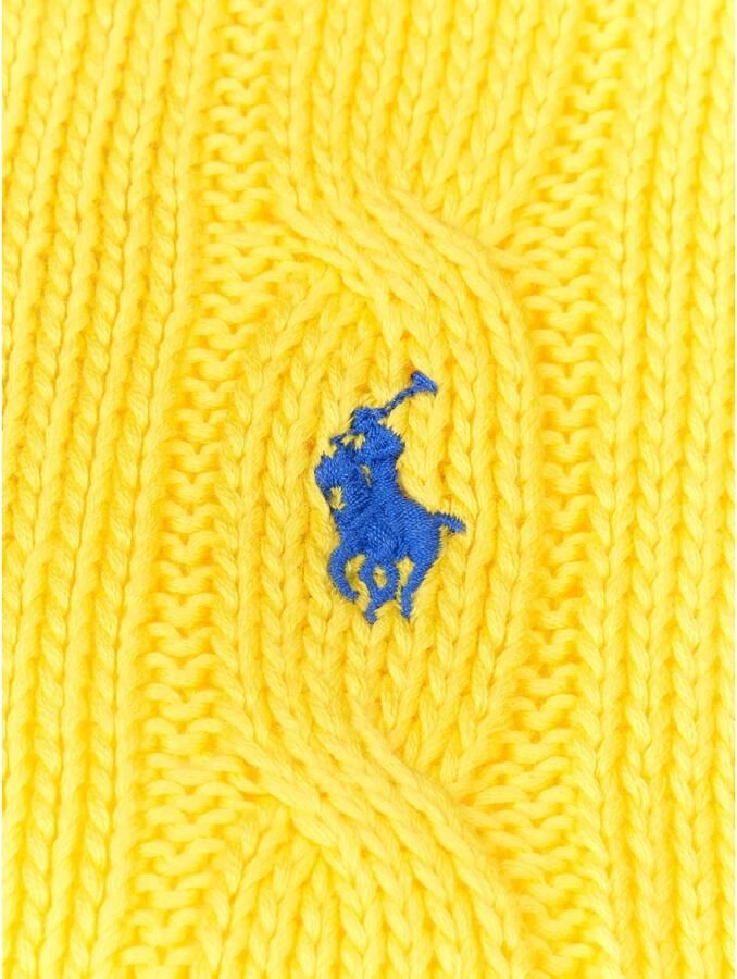 Polo Ralph Lauren Katoenen kabelgebreide trui met ronde hals Yellow Dames