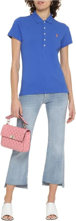 Polo Ralph Lauren Poloshirt van puur katoen met labelstitching model 'JULIE' - Foto 4