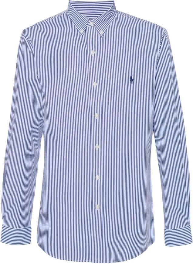 Polo Ralph Lauren Blauw Gestreept Casual Overhemd Katoenmix Blue Heren - Foto 4