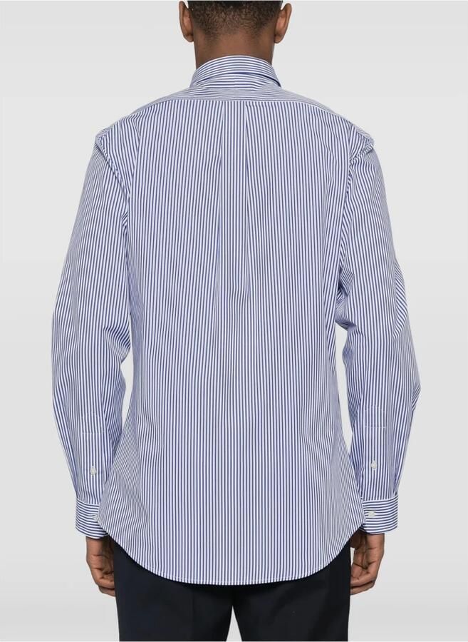 Polo Ralph Lauren Blauw Gestreept Casual Overhemd Katoenmix Blue Heren - Foto 6