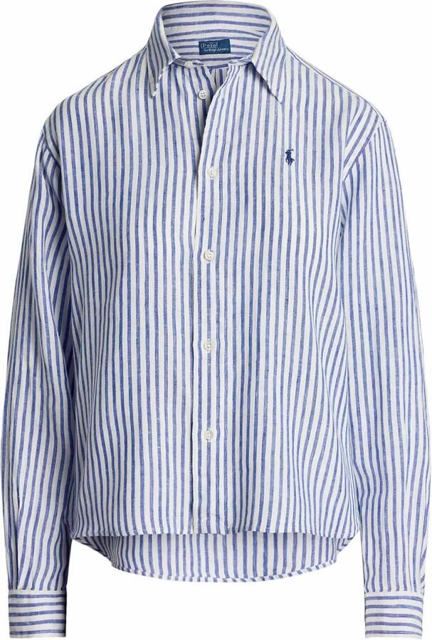 Polo Ralph Lauren Gestreepte witte shirt met pony borduurwerk Blue Dames - Foto 3