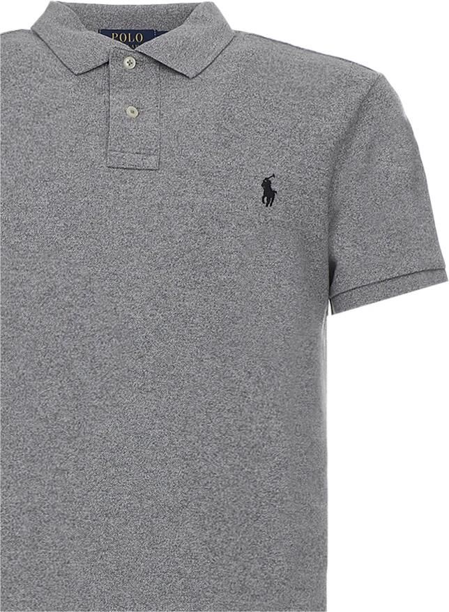 Polo Ralph Lauren Grijze Logo Geborduurde Slim Fit T-shirts en Polos Gray Heren