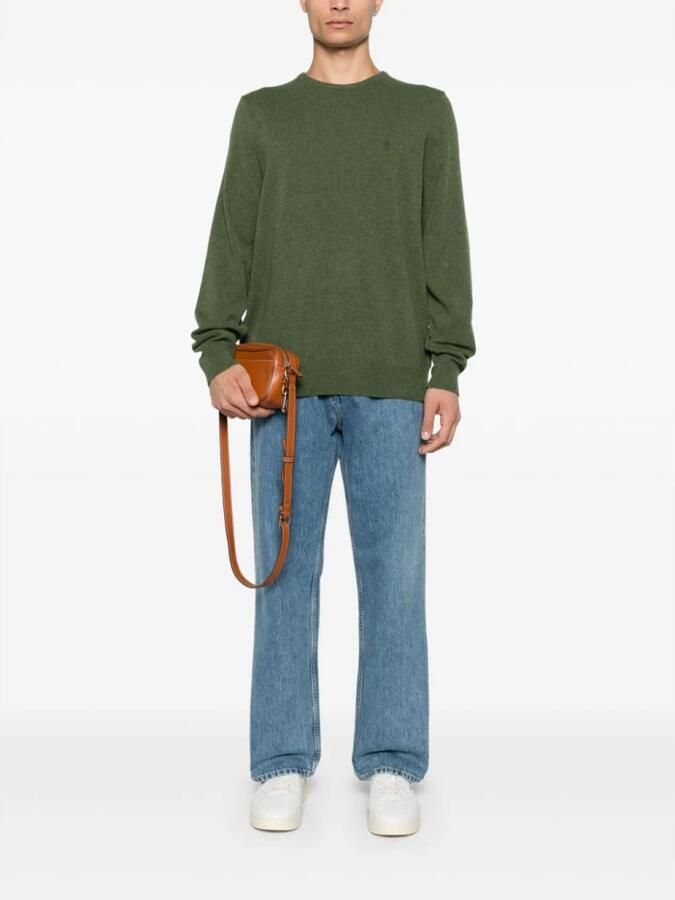Polo Ralph Lauren Groene Geborduurde Trui Fijne Gebreide Green Heren - Foto 3