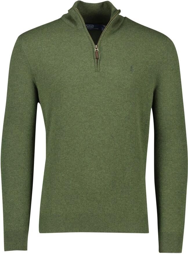Ralph Lauren Klassieke Olijf Wool Quarter-Zip Jumper Green Heren