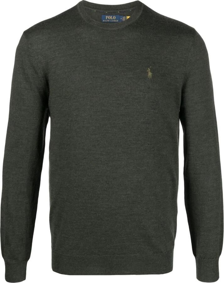 Ralph Lauren Groene wollen trui met geborduurde pony Groen Heren