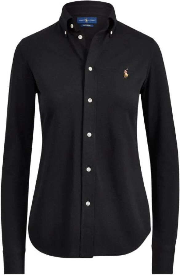 Polo Ralph Lauren Casual Langemouw Zwart Katoenen Overhemd Black Dames - Foto 5