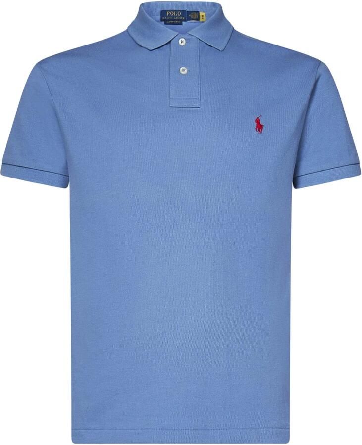 Polo Ralph Lauren Heldere Blauwe Polo T-shirt met Pony Borduurwerk Blue Heren