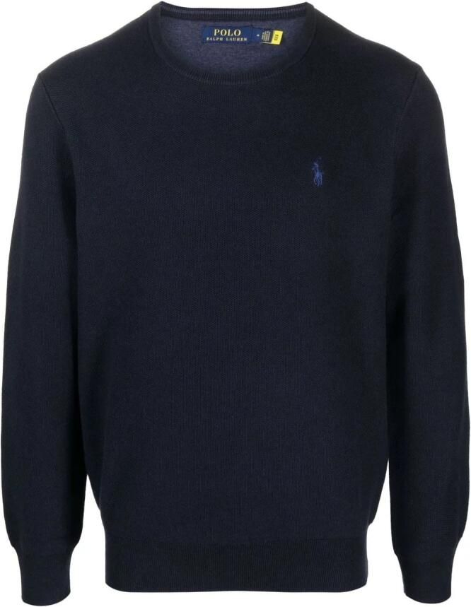 Ralph Lauren Gestructureerde katoenen trui met ronde hals Blue Heren - Foto 2