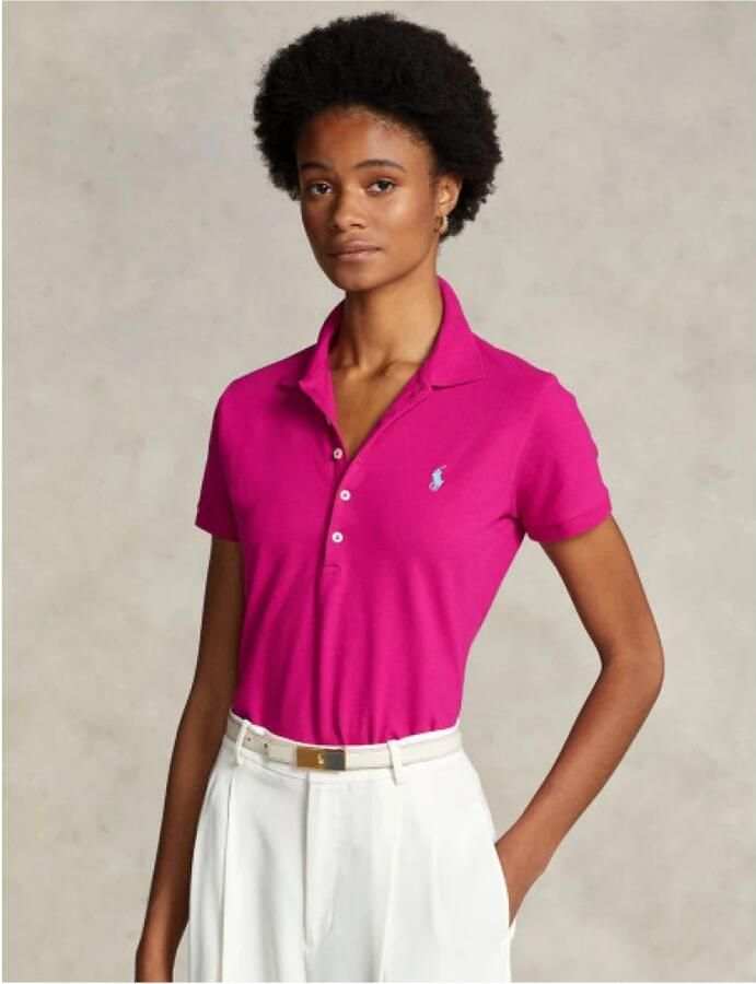 Polo Ralph Lauren Poloshirt van puur katoen met labelstitching model 'JULIE' - Foto 2