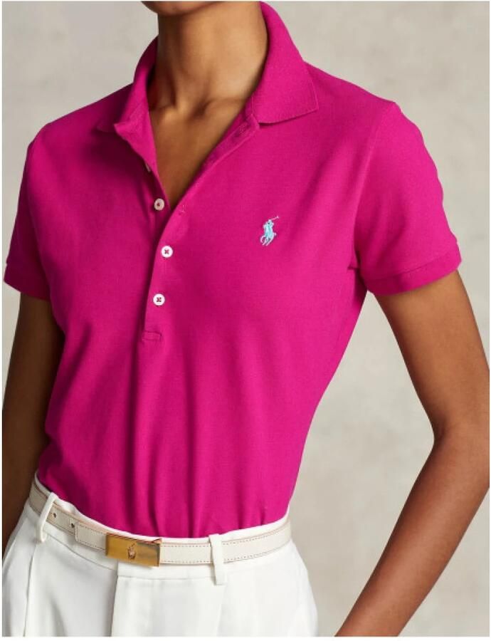 Polo Ralph Lauren Poloshirt van puur katoen met labelstitching model 'JULIE' - Foto 5