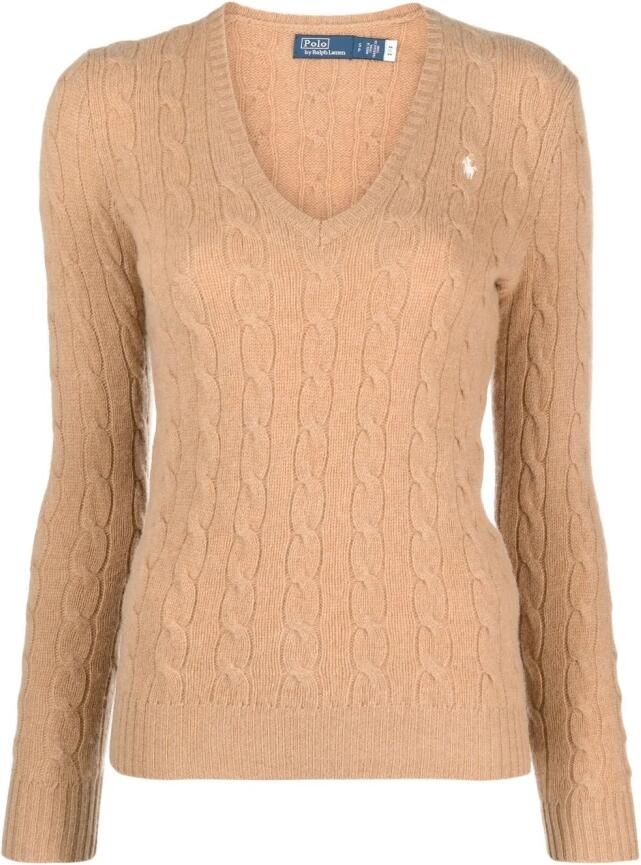 Polo Ralph Lauren Gebreide pullover van een mix van wol en kasjmier met kabelpatroon - Foto 5