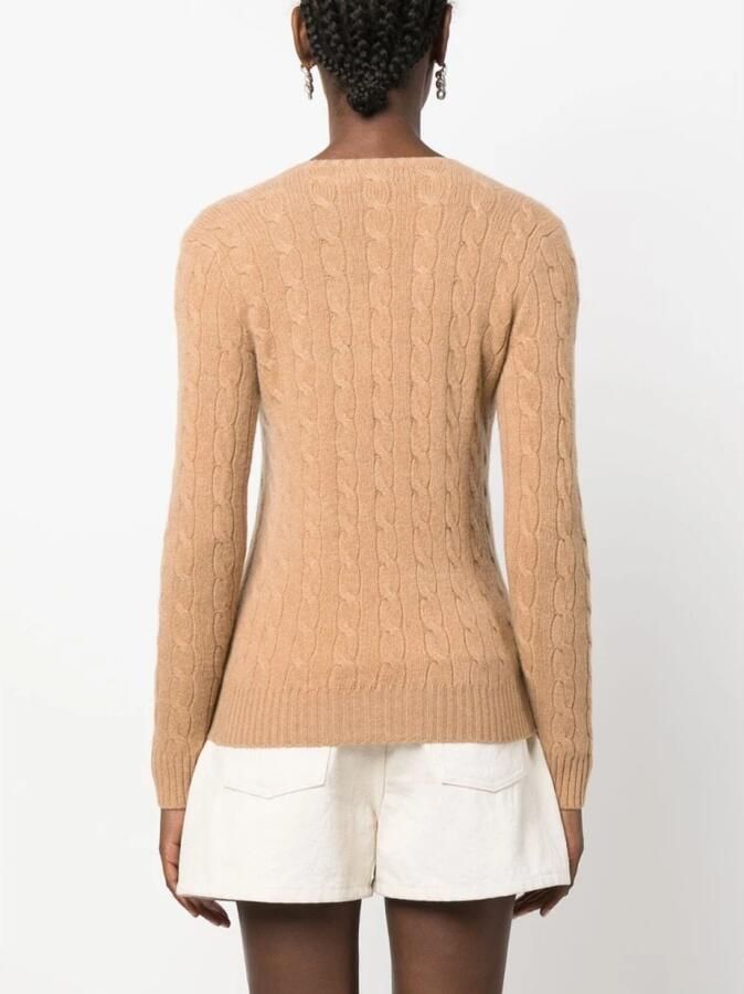 Polo Ralph Lauren Gebreide pullover van een mix van wol en kasjmier met kabelpatroon - Foto 4